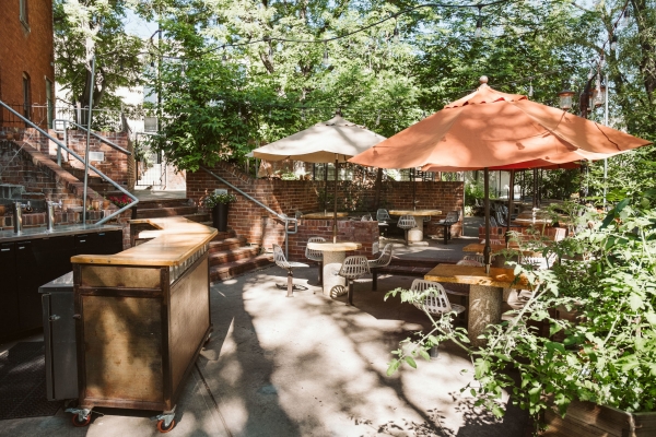 The patio over Boulder Creek